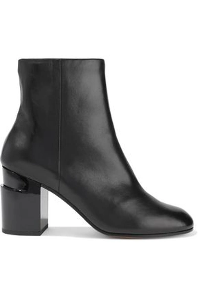 Shop Robert Clergerie Keyla Glossed-leather Ankle Boots In Black