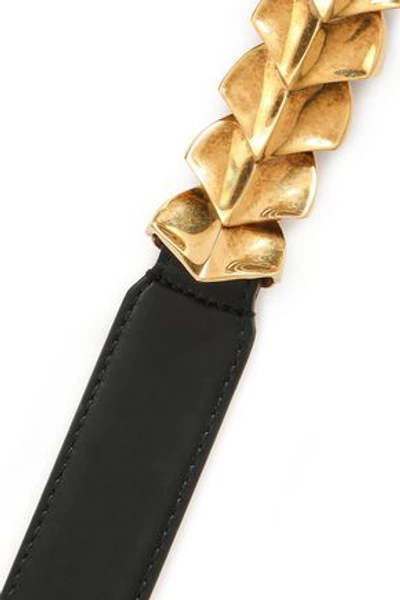 Shop Roberto Cavalli Embellished Leather Belt In Black