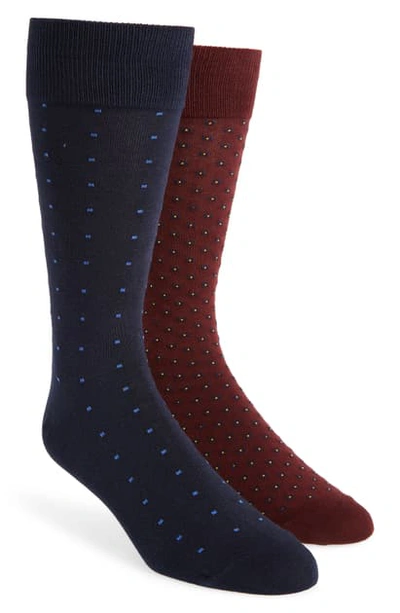 Shop Polo Ralph Lauren 2-pack Cotton Blend Socks In Burgundy