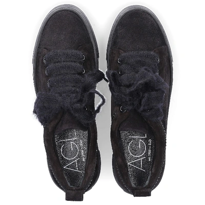 Shop Agl Attilio Giusti Leombruni Low-top Sneakers D925217 Suede In Black