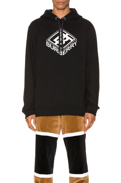 Shop Burberry Logo Hoodie In Black