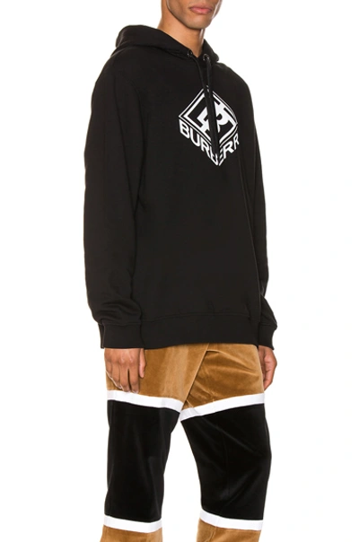 Shop Burberry Logo Hoodie In Black