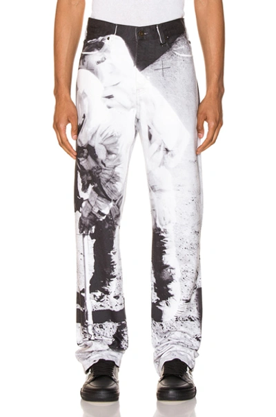 Shop Calvin Klein Est. 1978 Moon Landings Straight Jean In Abstract,white,gray In Moon Black & White