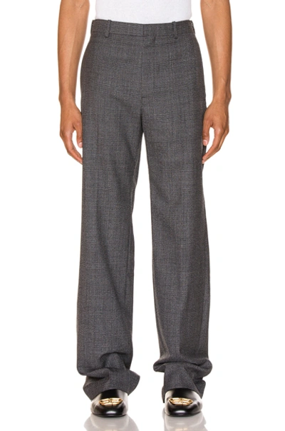 Shop Balenciaga Prince Of Wales Tailored Pants In Black & Grey