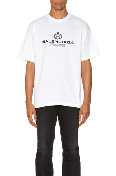 Shop Balenciaga Paris Laurel Tee In White