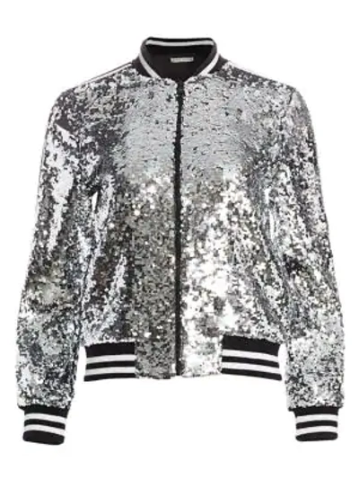 Alice and olivia hot sale sequin bomber jacket