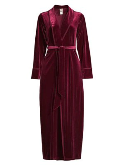 Shop Jonquil Women's Olivia Velvet Robe In Burgundy