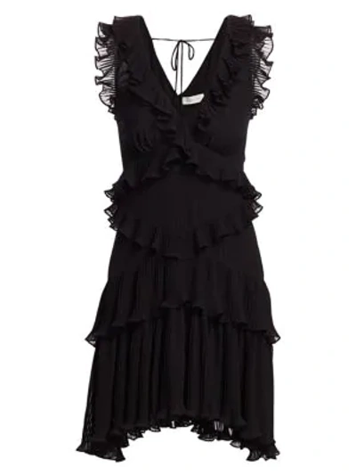 Shop Zimmermann Super 8 Frill Mini Dress In Black