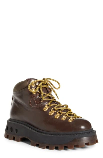 Shop Simon Miller High Tracker Hiking Boot In Chocolate