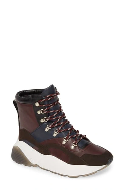 Shop Stella Mccartney Lace-up Platform Bootie In Plum