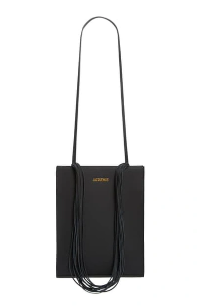 Shop Jacquemus Le A4 Leather Shoulder Bag - Black