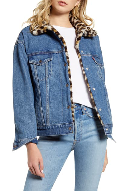 levi's denim fur jacket