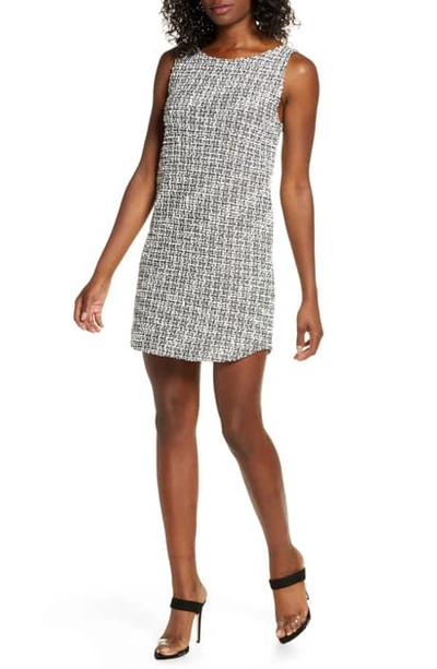Shop Bb Dakota Jazlyn Stretch Tweed Shift Minidress In Black/ White