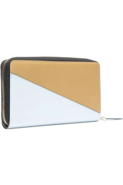 Shop Marni Woman Two-tone Leather Continental Wallet Stone