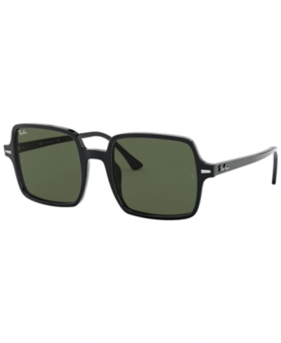 Shop Ray Ban Ray-ban Square Ii Sunglasses, Rb1973 53 In Black/green