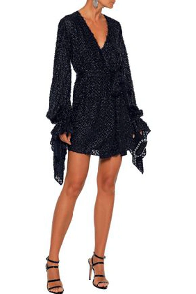 Shop Roland Mouret Woman Hamberg Metallic Fil Coupé Mini Dress Black
