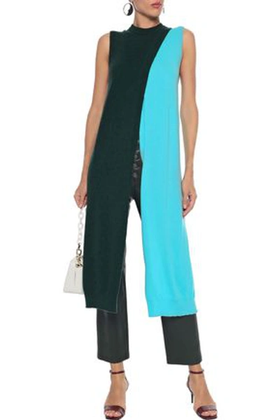 Shop Rosetta Getty Woman Split-back Cashmere Tunic Emerald