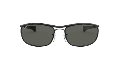 Ray Ban Sunglasses Unisex Olympian I Deluxe - Black Frame Green Lenses Polarized 62-18 In Green