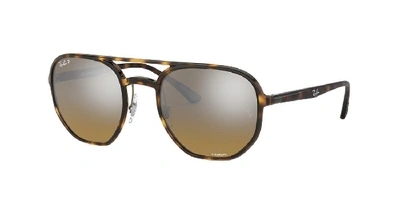 Ray Ban Rb4321ch Chromance Sunglasses Tortoise Frame Brown Lenses Polarized 53-21 In Brown Gradient Mirror