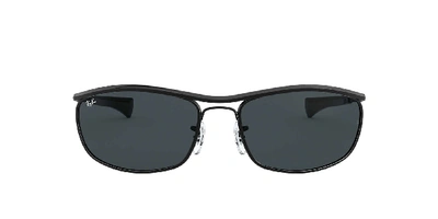 Ray Ban Olympian I Deluxe Sunglasses Black Frame Blue Lenses 62-18 In Blue