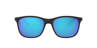 Ray Ban Rb4330ch Chromance Sonnenbrillen Schwarz Fassung Blau Glas Polarisiert 56-17 In Blue Gradient