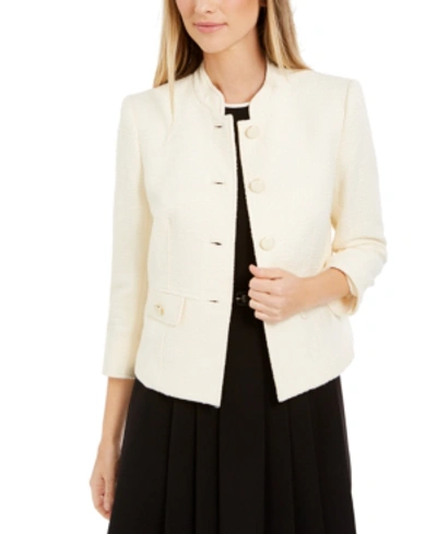 Shop Anne Klein Tweed Jacket In Anne White