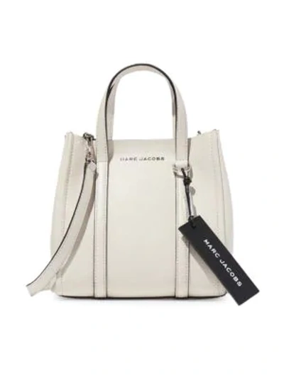 Shop Marc Jacobs Women's The Tag Leather Tote In Porcelain
