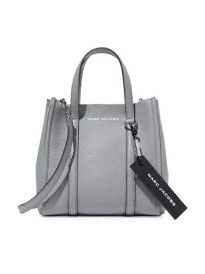 Shop Marc Jacobs Women's The Tag Leather Tote In Rock Grey