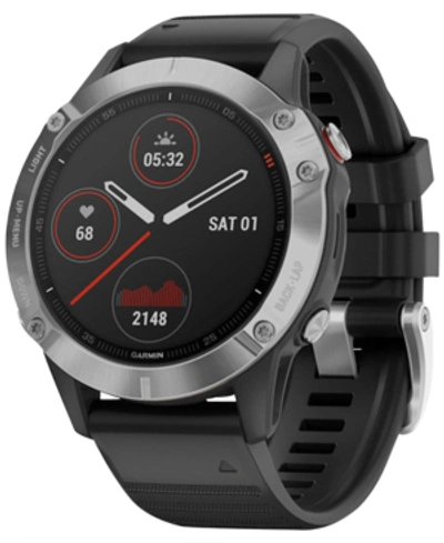 Shop Garmin Multisport Gps Unisex Smart Watch Silver With Silicone Black Band