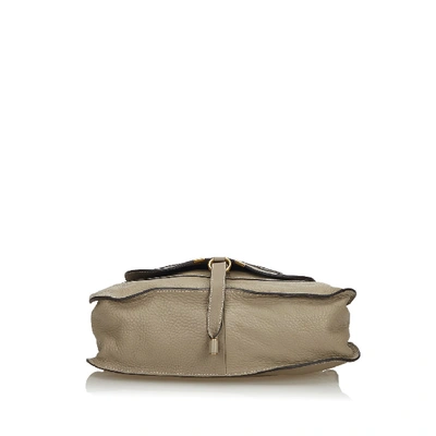 Pre-owned Chloé Leather Marcie Satchel In Neutrals