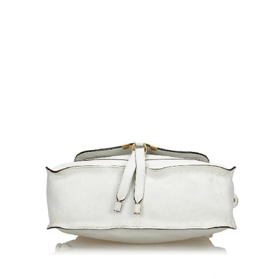 Pre-owned Chloé Leather Marcie Satchel In White