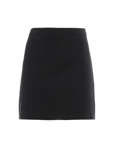 Shop Givenchy Wool Drill Mini Skirt In Black