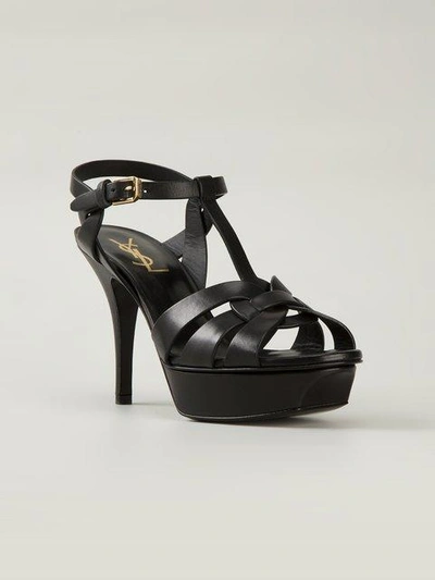 Shop Saint Laurent 'tribute' Sandals In Black