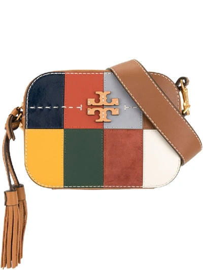 Shop Tory Burch Mcgraw Patchwork Crossbody Bag In Brown
