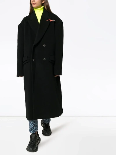 Shop Ader Error Double Breasted Coat In Black