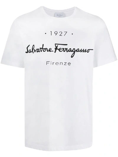 Shop Ferragamo Logo Print T-shirt In White