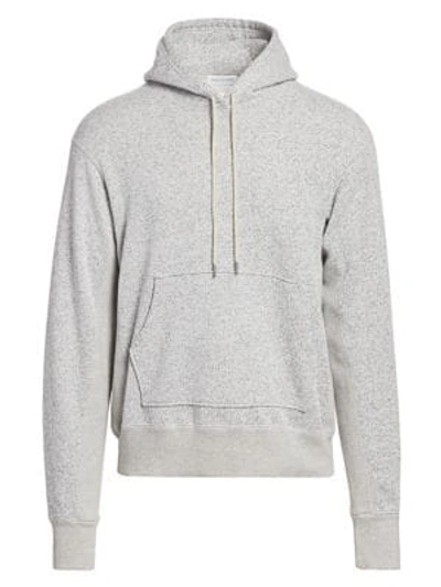 Shop John Elliott Speckled Cotton Fleece Hoodie In Grey