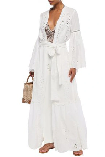 Shop We Are Leone Broderie Anglaise Cotton Robe In White