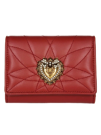 Shop Dolce & Gabbana Devotion Wallet In Red