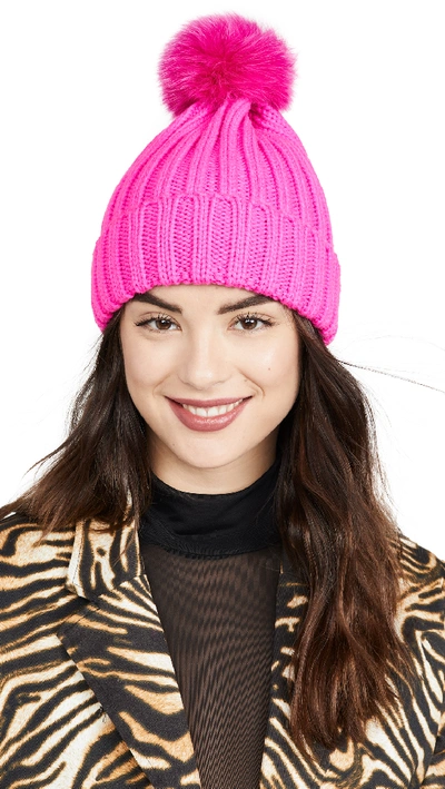 Shop Adrienne Landau Acrylic Hat In Hot Pink