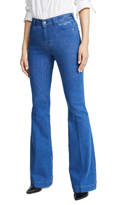 Shop Stella Mccartney The 70's Flare Organic Eco Jeans In Bright Blue