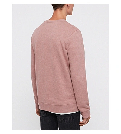 Shop Allsaints Raven Cotton-fleece Sweatshirt In Clay Red Marl