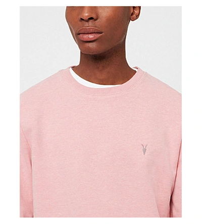 Shop Allsaints Raven Cotton-fleece Sweatshirt In Lt Havana Pink