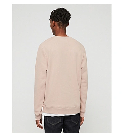 Shop Allsaints Raven Cotton-fleece Sweatshirt In Mushroom Pink