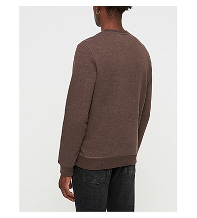 Shop Allsaints Raven Cotton-fleece Sweatshirt In Oxbloodmarl