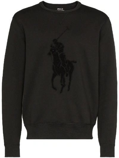 Shop Polo Ralph Lauren Polo Pony Sweatshirt In Black