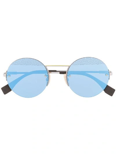 Shop Fendi Round-frame Sunglasses In Silver