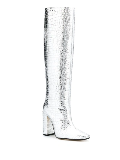 Shop Paris Texas Leather Boots In Silver