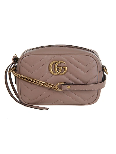 Shop Gucci Marmont Mini Shoulder Bag In Cipria