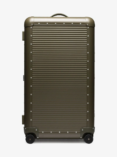 Shop Fpm - Fabbrica Pelletterie Milano By Nick Wooster Green Bank Trunk On Wheels Suitcase